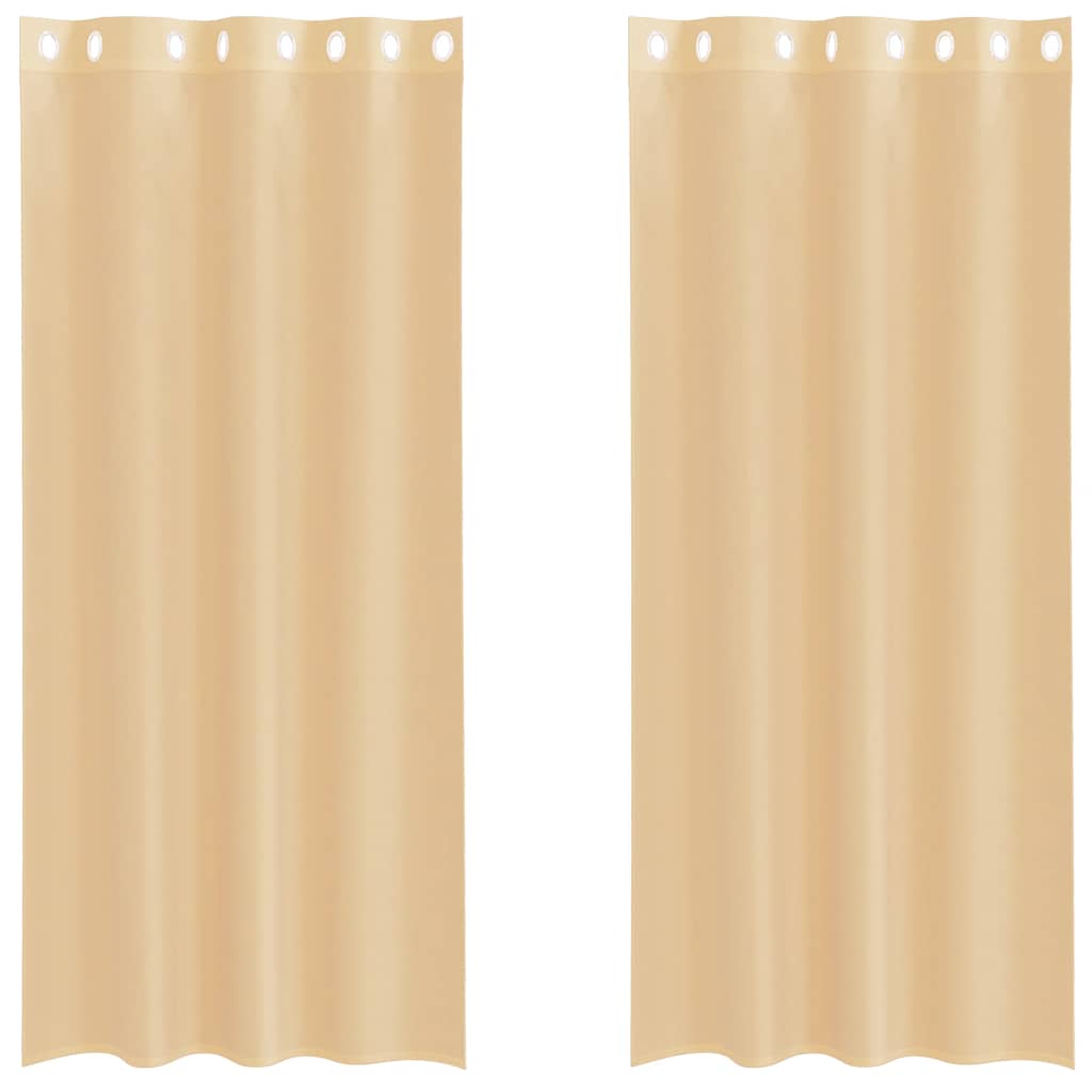 Vidaxl rideaux voile avec œillets 2 pcs sable