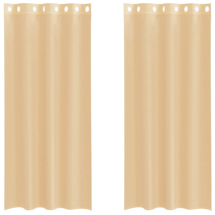 Vidaxl rideaux voile avec œillets 2 pcs sable