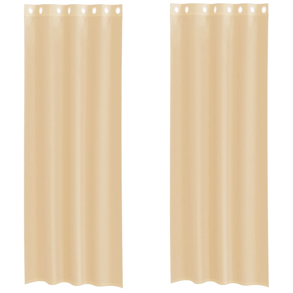 Vidaxl rideaux voile avec œillets 2 pcs sable