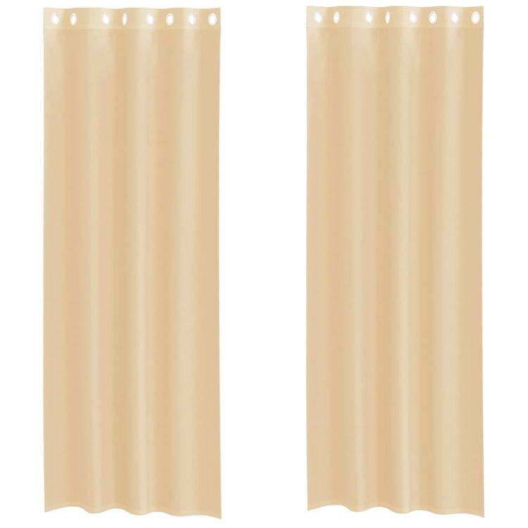 Vidaxl rideaux voile avec œillets 2 pcs sable