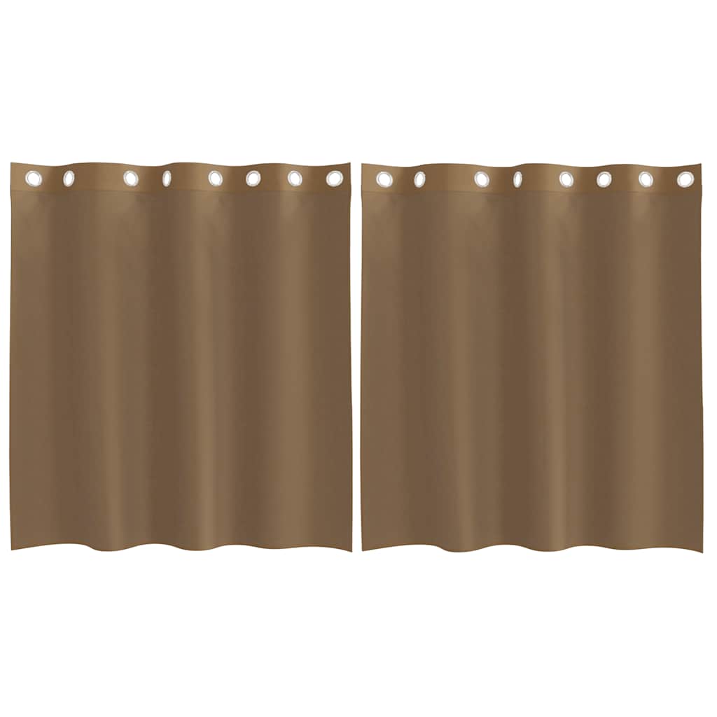 Vidaxl rideaux voile avec œillets 2 pcs marron clair