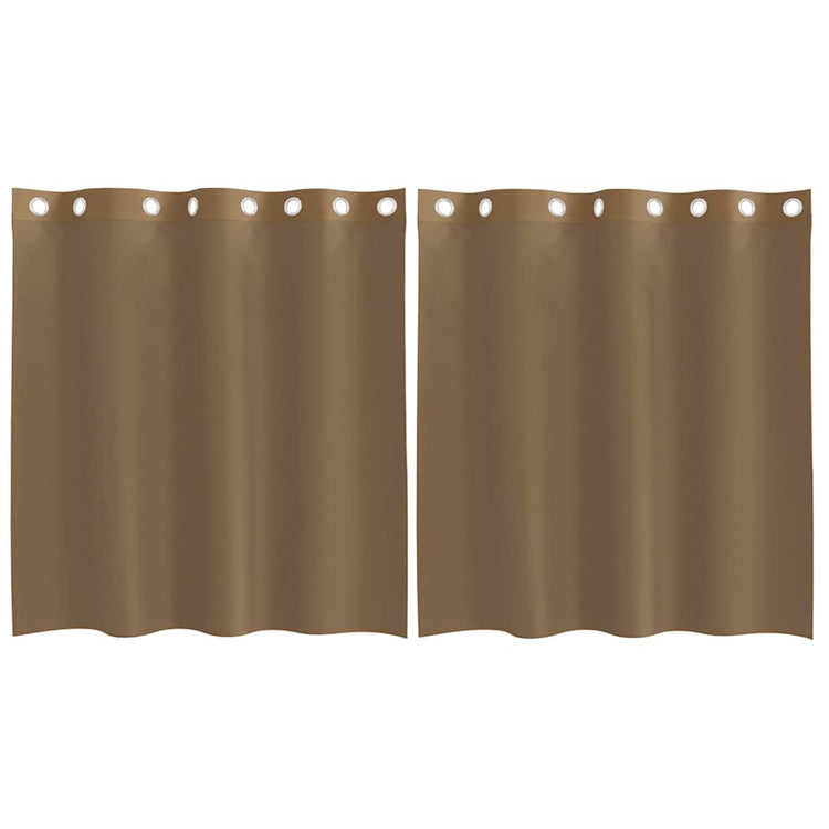 Vidaxl rideaux voile avec œillets 2 pcs marron clair