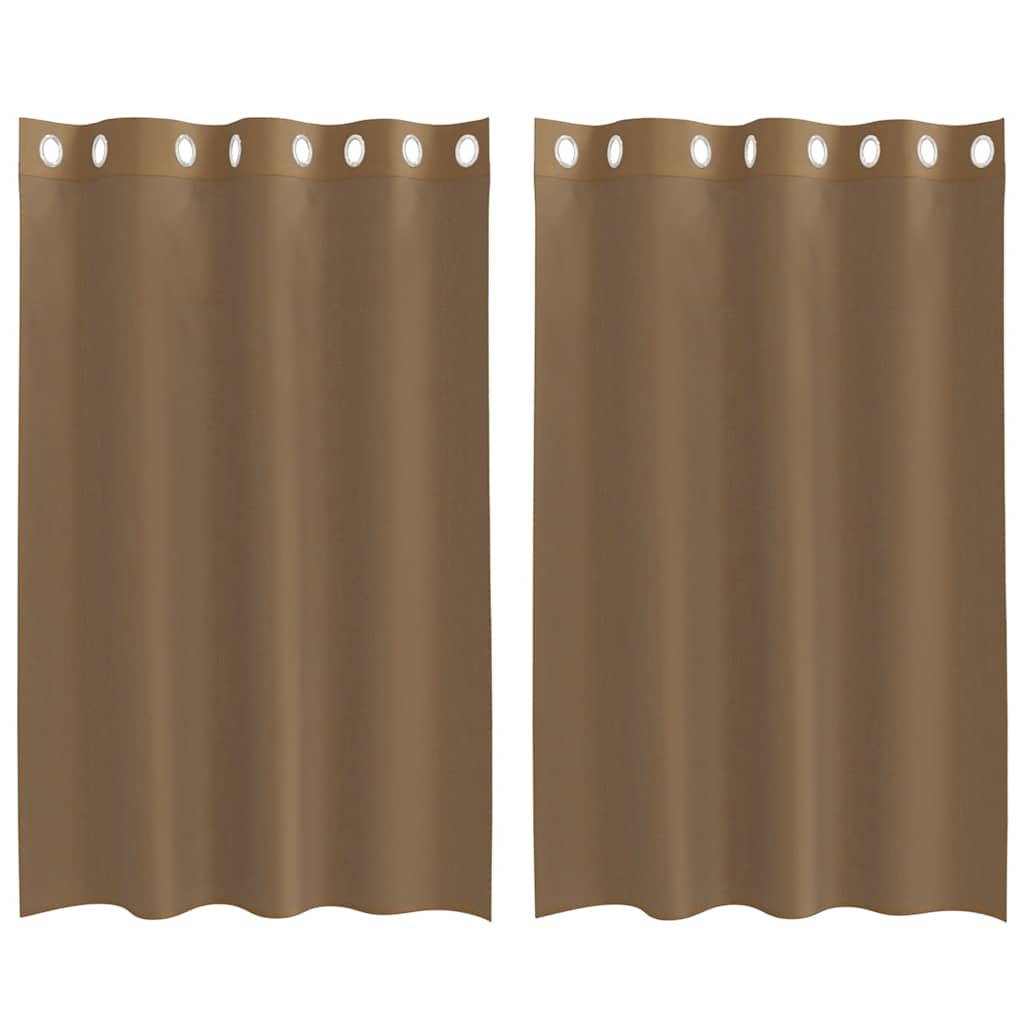 Vidaxl rideaux voile avec œillets 2 pcs marron clair