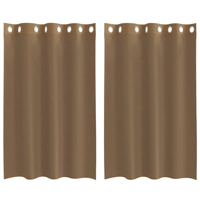 Vidaxl rideaux voile avec œillets 2 pcs marron clair