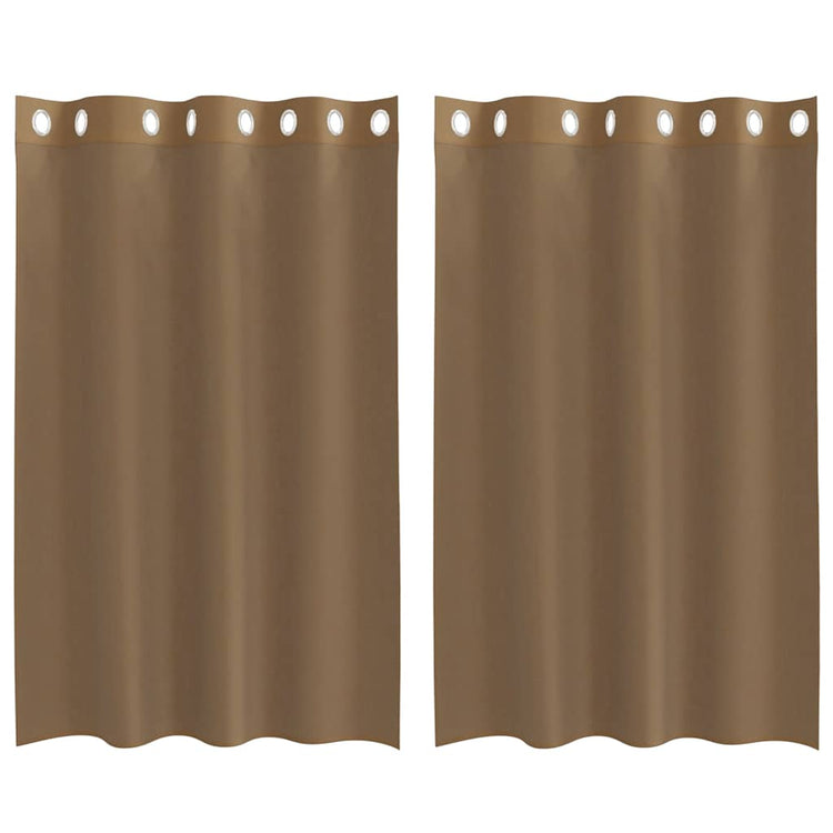 Vidaxl rideaux voile avec œillets 2 pcs marron clair