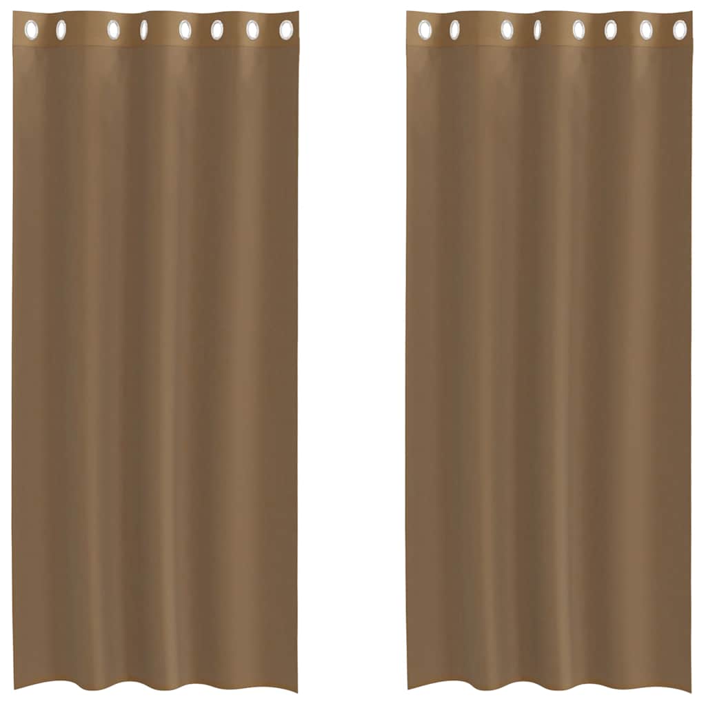 Vidaxl rideaux voile avec œillets 2 pcs marron clair