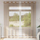 Vidaxl rideaux voile avec œillets 2 pcs marron clair
