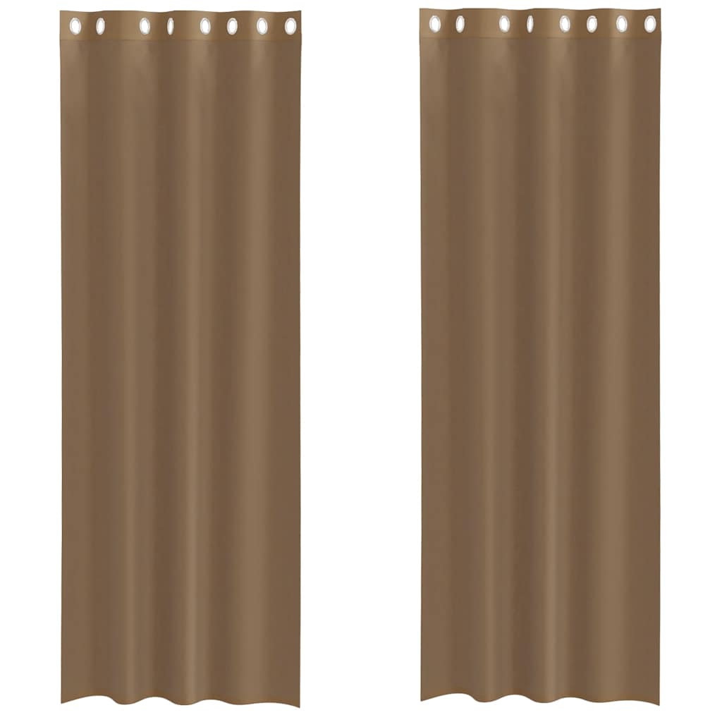 Vidaxl rideaux voile avec œillets 2 pcs marron clair