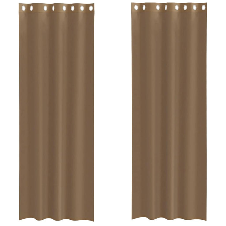 Vidaxl rideaux voile avec œillets 2 pcs marron clair