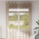 Vidaxl rideaux voile avec œillets 2 pcs marron clair