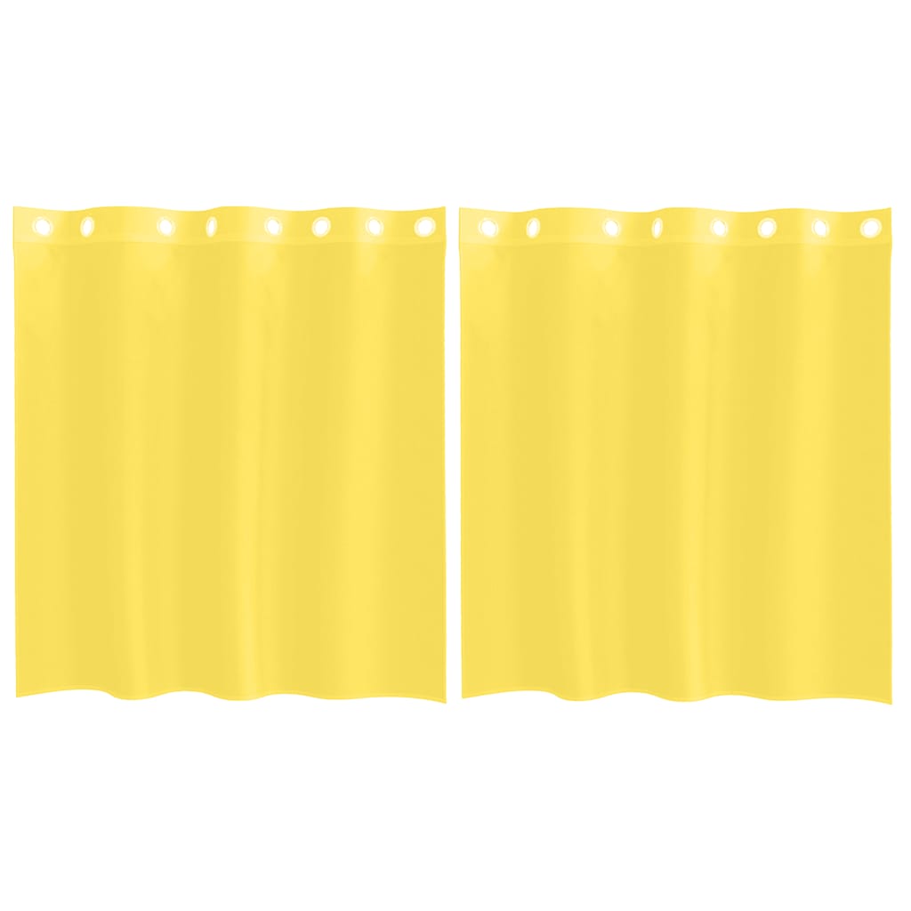 Vidaxl rideaux voile avec œillets 2 pcs jaune