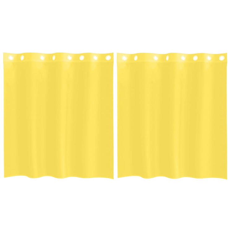 Vidaxl rideaux voile avec œillets 2 pcs jaune