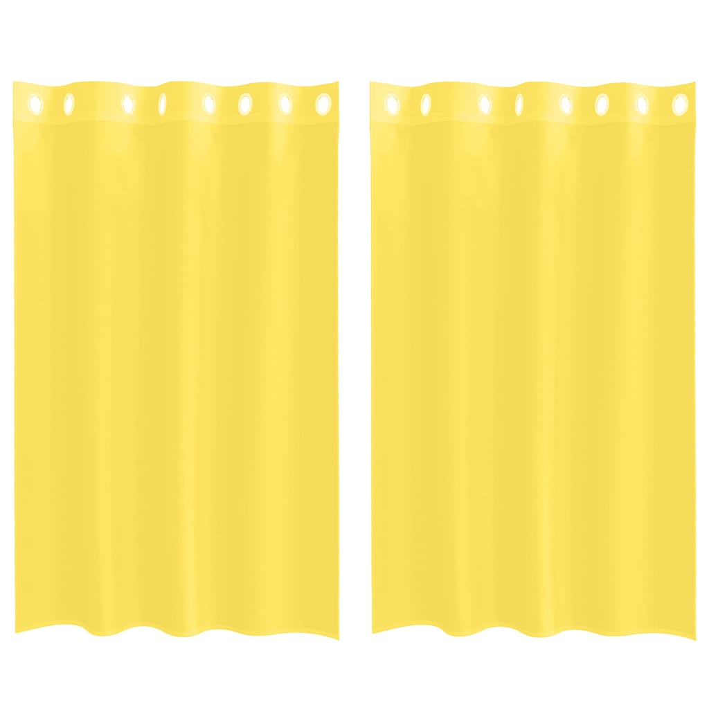 Vidaxl rideaux voile avec œillets 2 pcs jaune