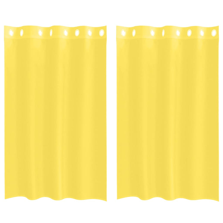 Vidaxl rideaux voile avec œillets 2 pcs jaune