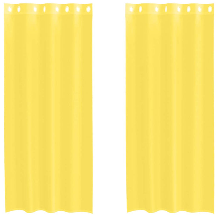 Vidaxl rideaux voile avec œillets 2 pcs jaune