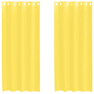 Vidaxl rideaux voile avec œillets 2 pcs jaune