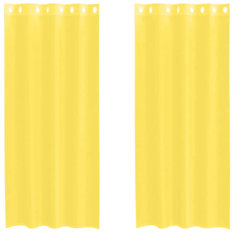 Vidaxl rideaux voile avec œillets 2 pcs jaune