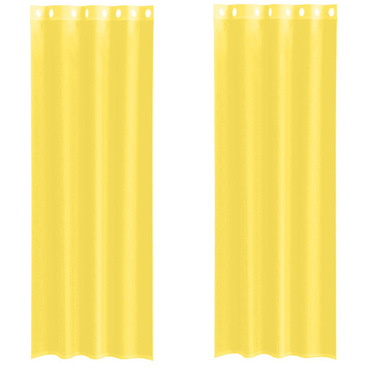 Vidaxl rideaux voile avec œillets 2 pcs jaune