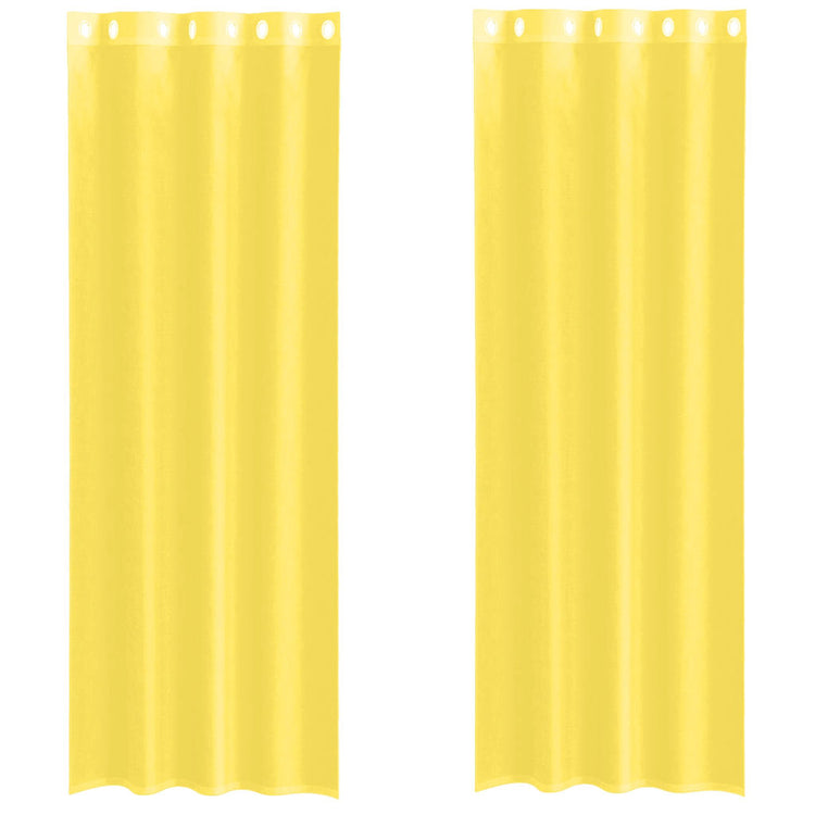 Vidaxl rideaux voile avec œillets 2 pcs jaune