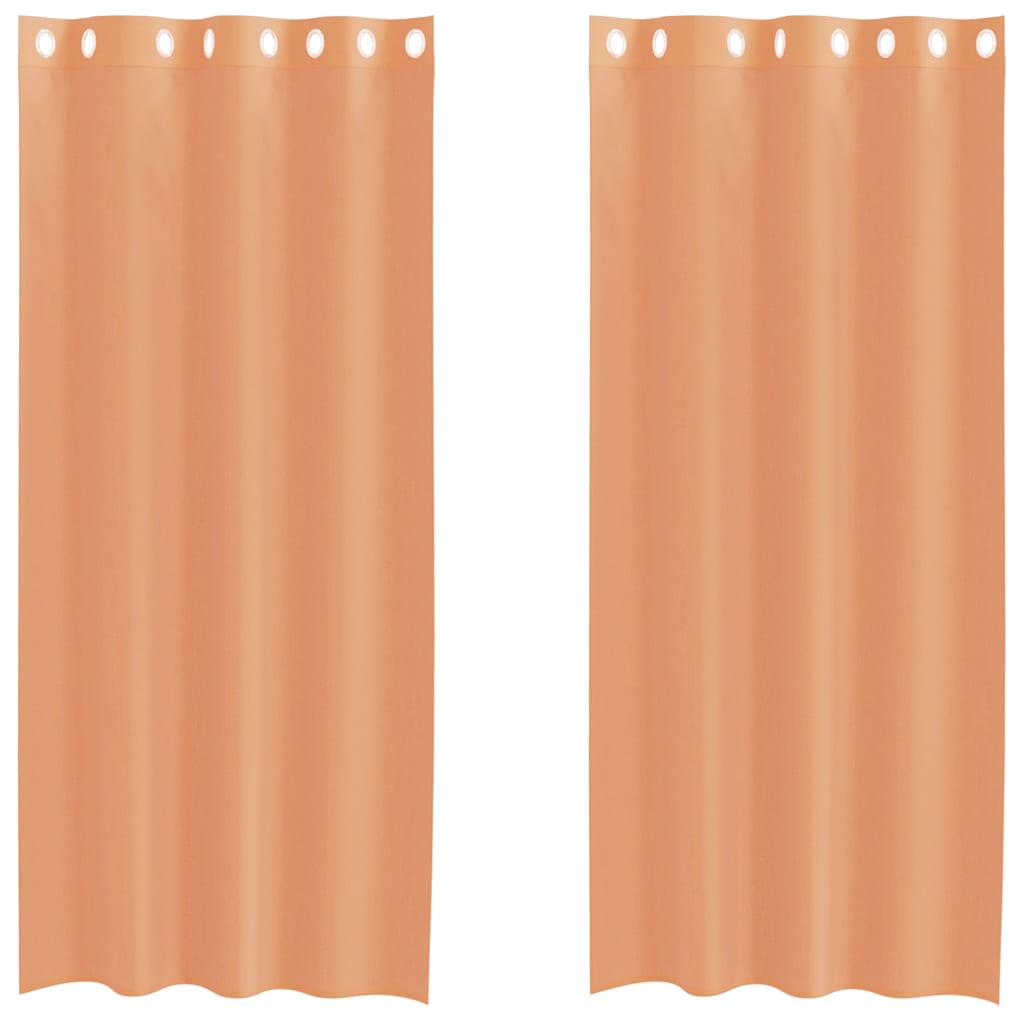Vidaxl rideaux voile avec œillets 2 pcs terre cuite