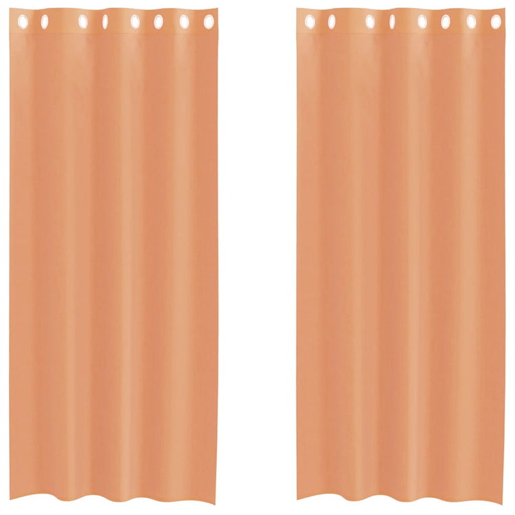 Vidaxl rideaux voile avec œillets 2 pcs terre cuite