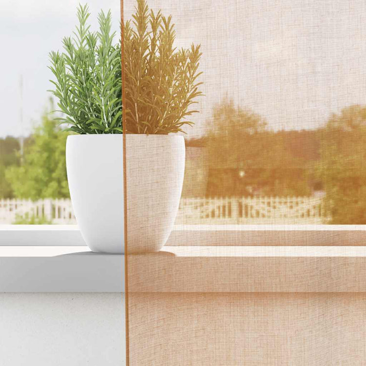 Vidaxl rideaux voile avec œillets 2 pcs terre cuite