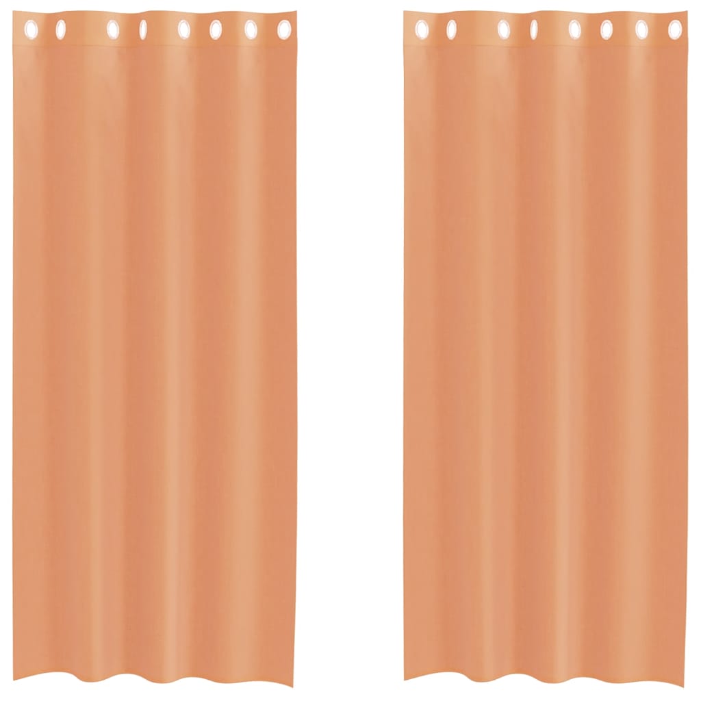 Vidaxl rideaux voile avec œillets 2 pcs terre cuite