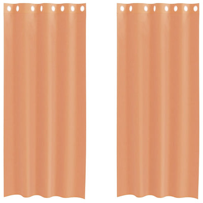 Vidaxl rideaux voile avec œillets 2 pcs terre cuite