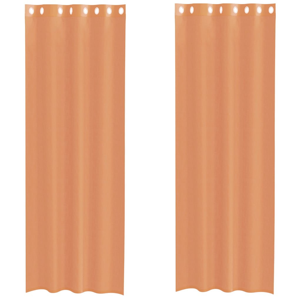 Vidaxl rideaux voile avec œillets 2 pcs terre cuite