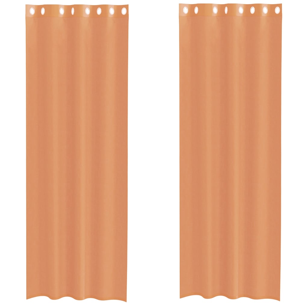 Vidaxl rideaux voile avec œillets 2 pcs terre cuite