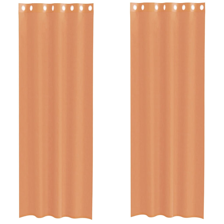 Vidaxl rideaux voile avec œillets 2 pcs terre cuite