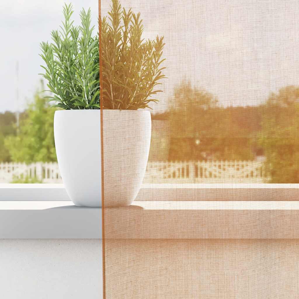 Vidaxl rideaux voile avec œillets 2 pcs terre cuite