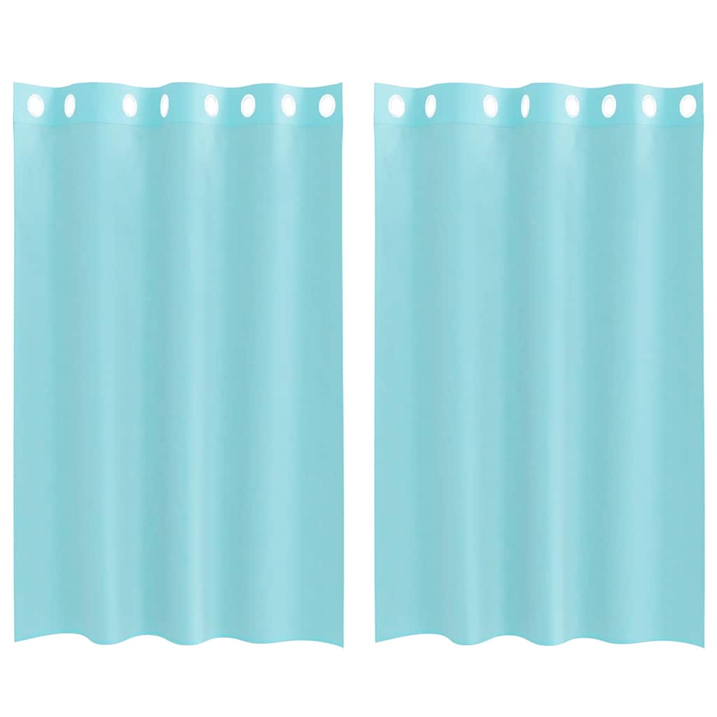 Vidaxl rideaux voile avec œillets 2 pcs turquoise