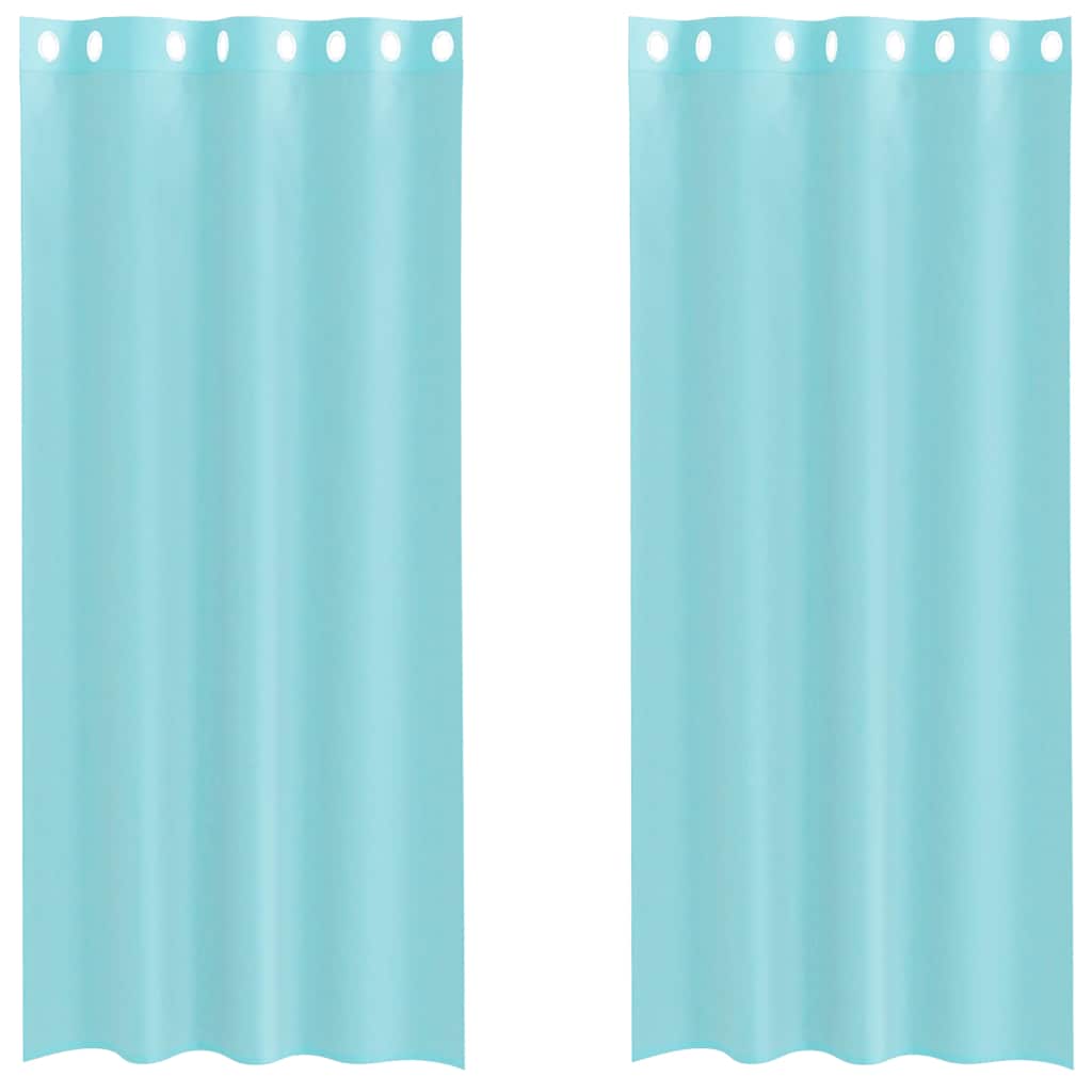 Vidaxl rideaux voile avec œillets 2 pcs turquoise
