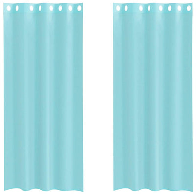Vidaxl rideaux voile avec œillets 2 pcs turquoise