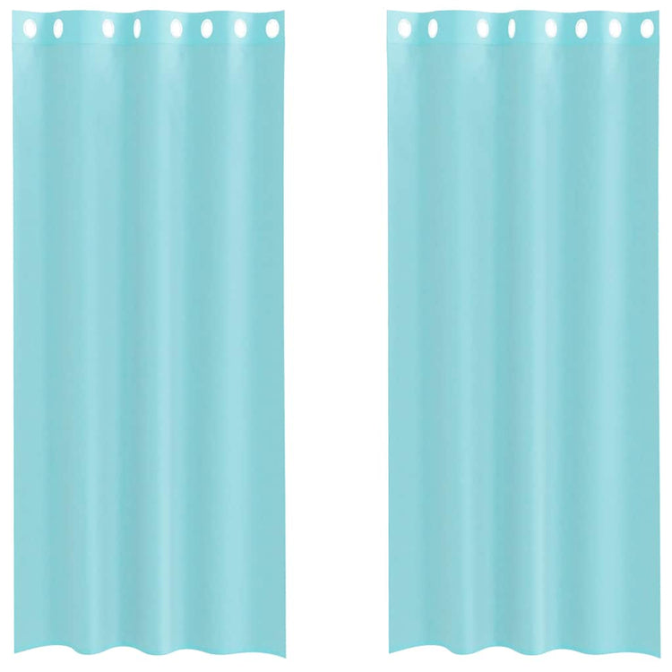 Vidaxl rideaux voile avec œillets 2 pcs turquoise