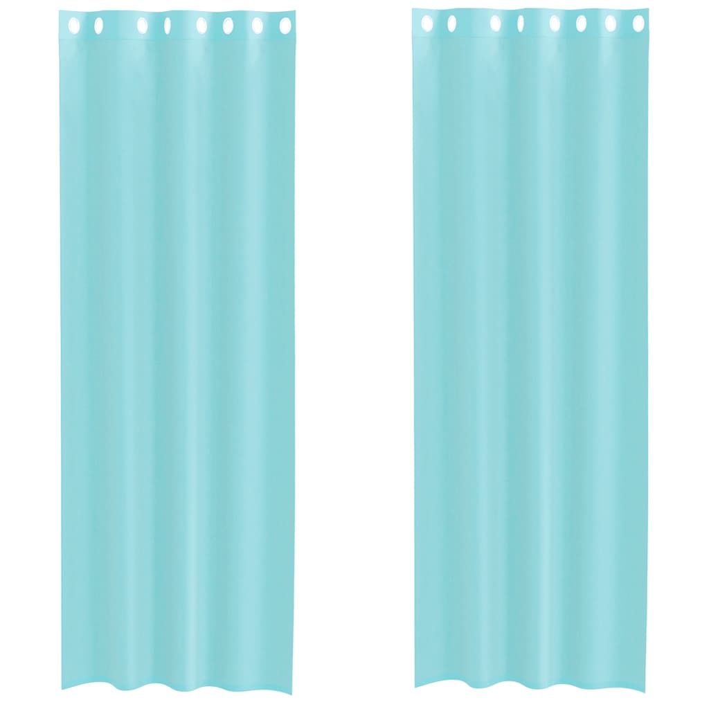Vidaxl rideaux voile avec œillets 2 pcs turquoise