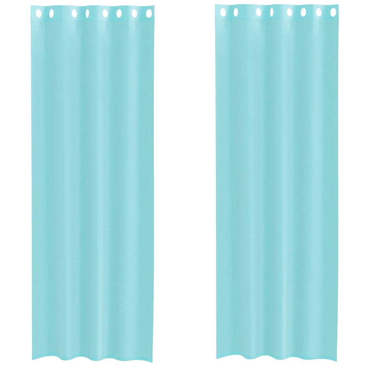 Vidaxl rideaux voile avec œillets 2 pcs turquoise