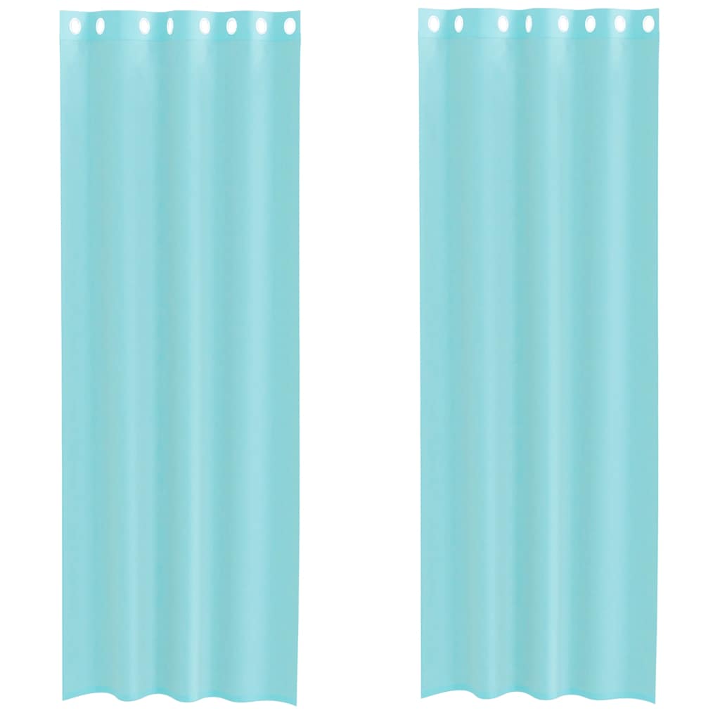 Vidaxl rideaux voile avec œillets 2 pcs turquoise
