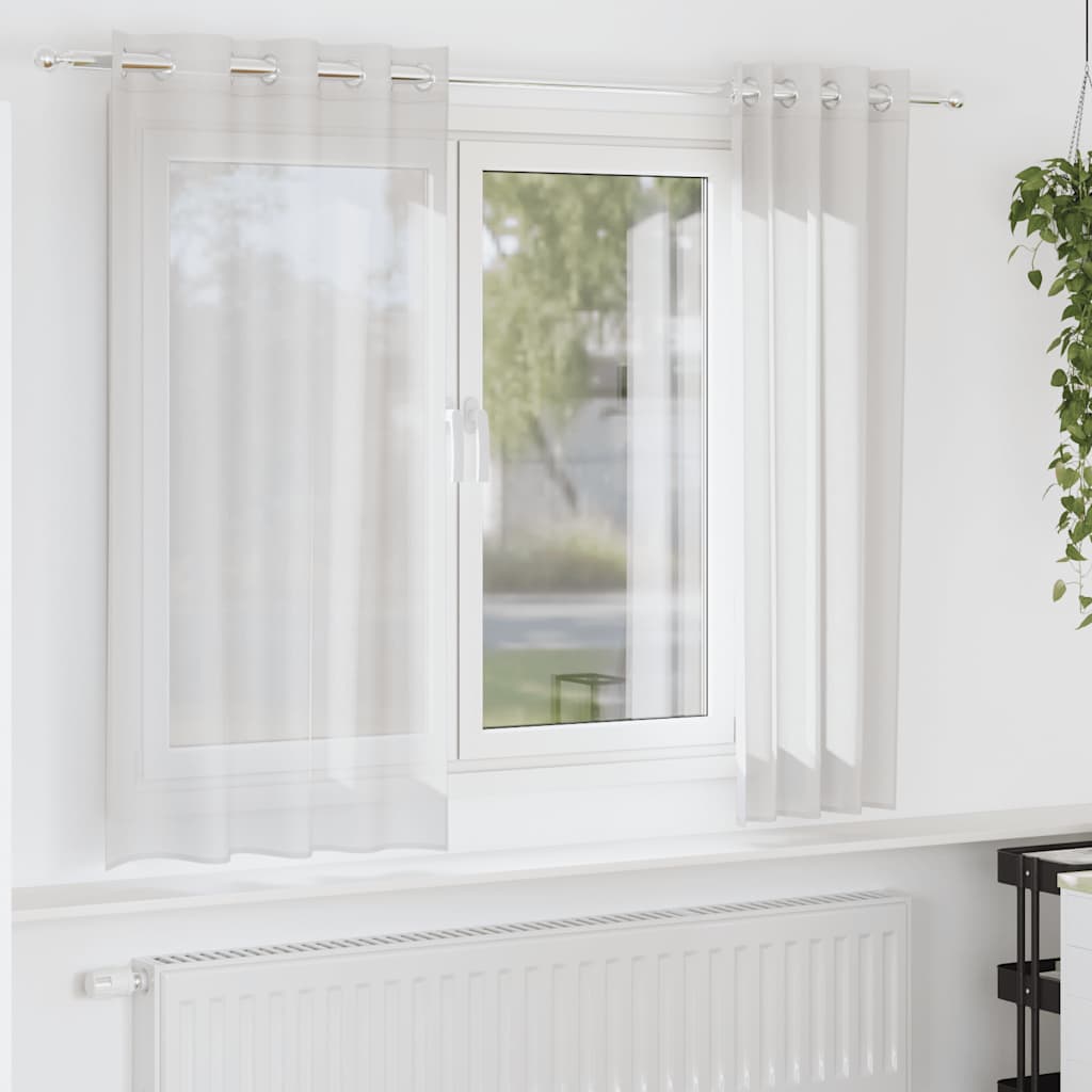 Vidaxl rideaux voile avec œillets 2 pcs blanc