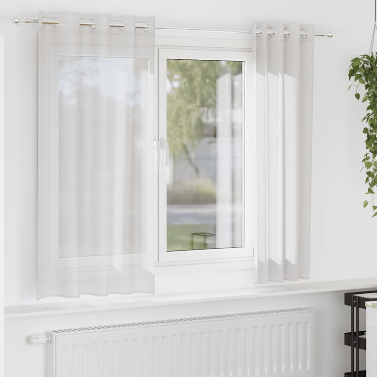 Vidaxl rideaux voile avec œillets 2 pcs blanc