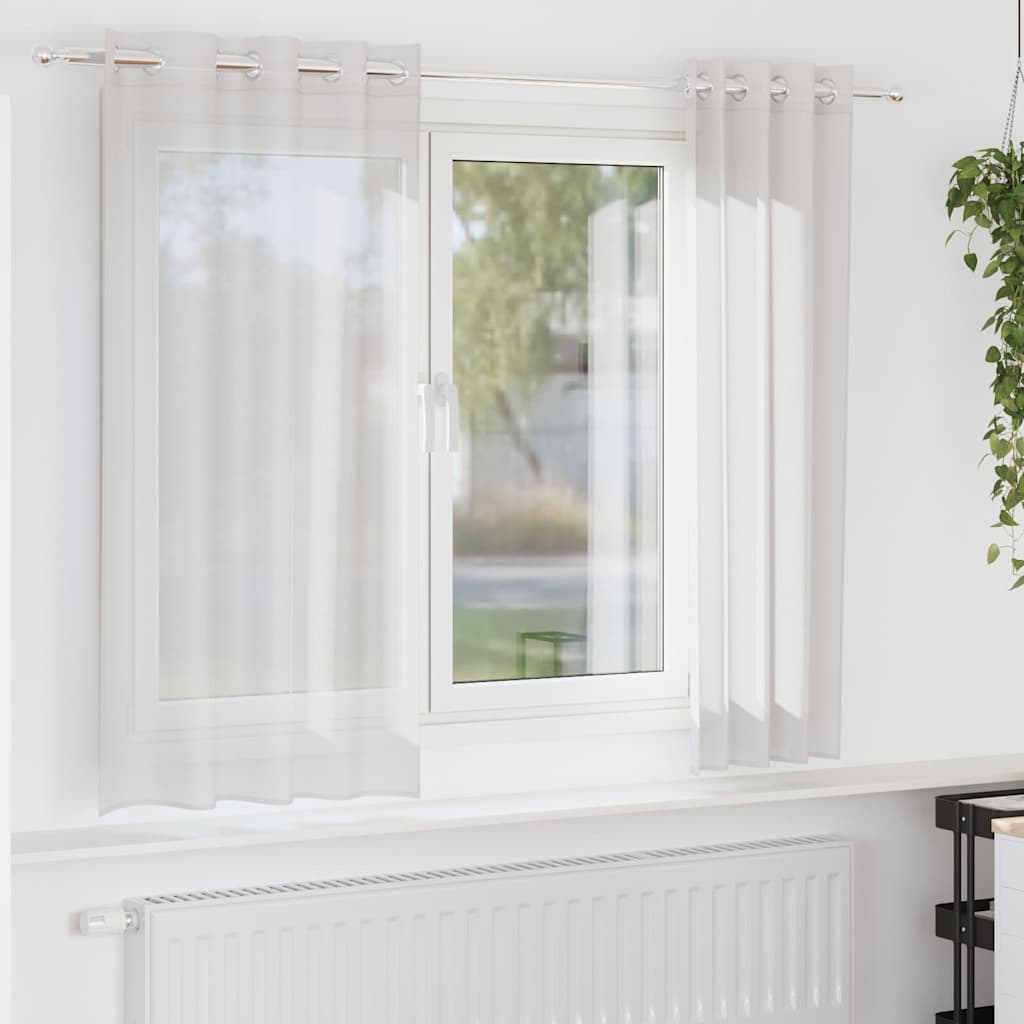Vidaxl rideaux voile avec œillets 2 pcs blanc