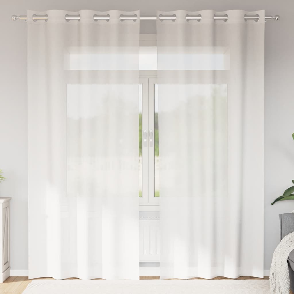 Vidaxl rideaux voile avec œillets 2 pcs blanc