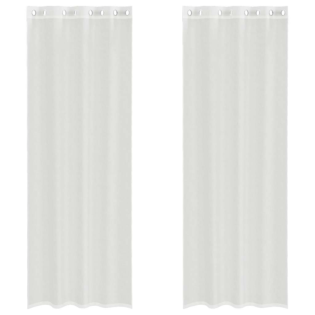 Vidaxl rideaux voile avec œillets 2 pcs blanc
