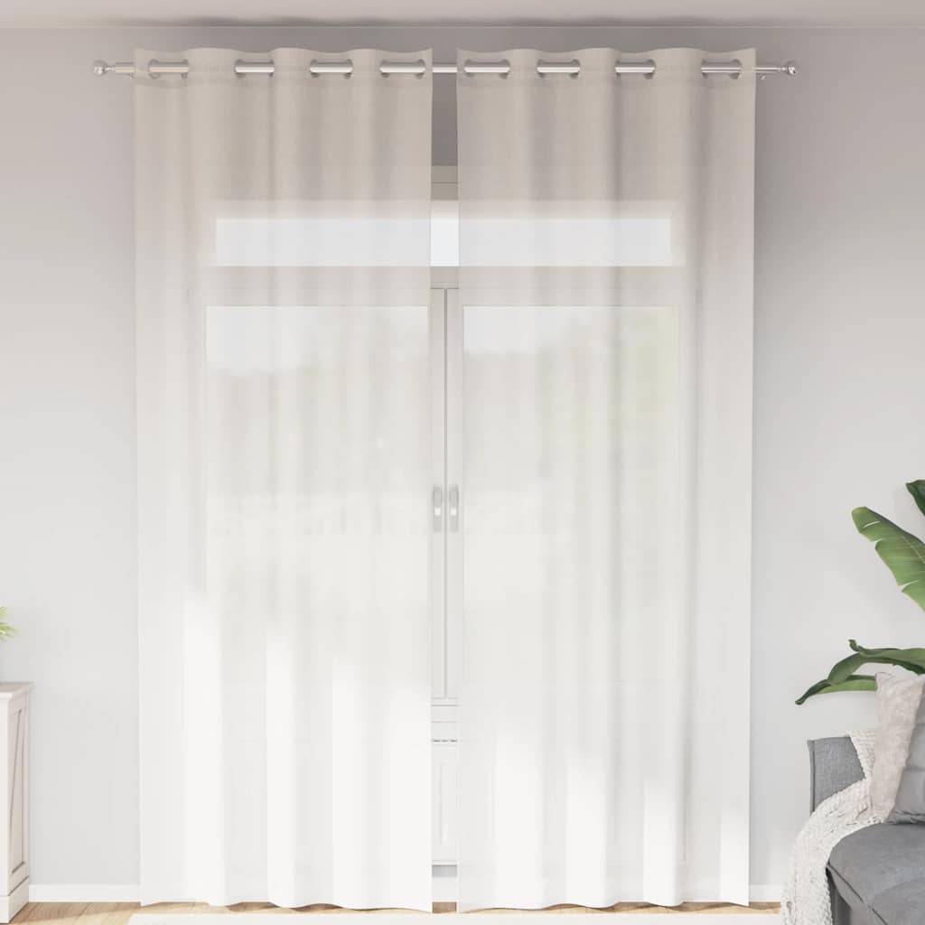 Vidaxl rideaux voile avec œillets 2 pcs blanc
