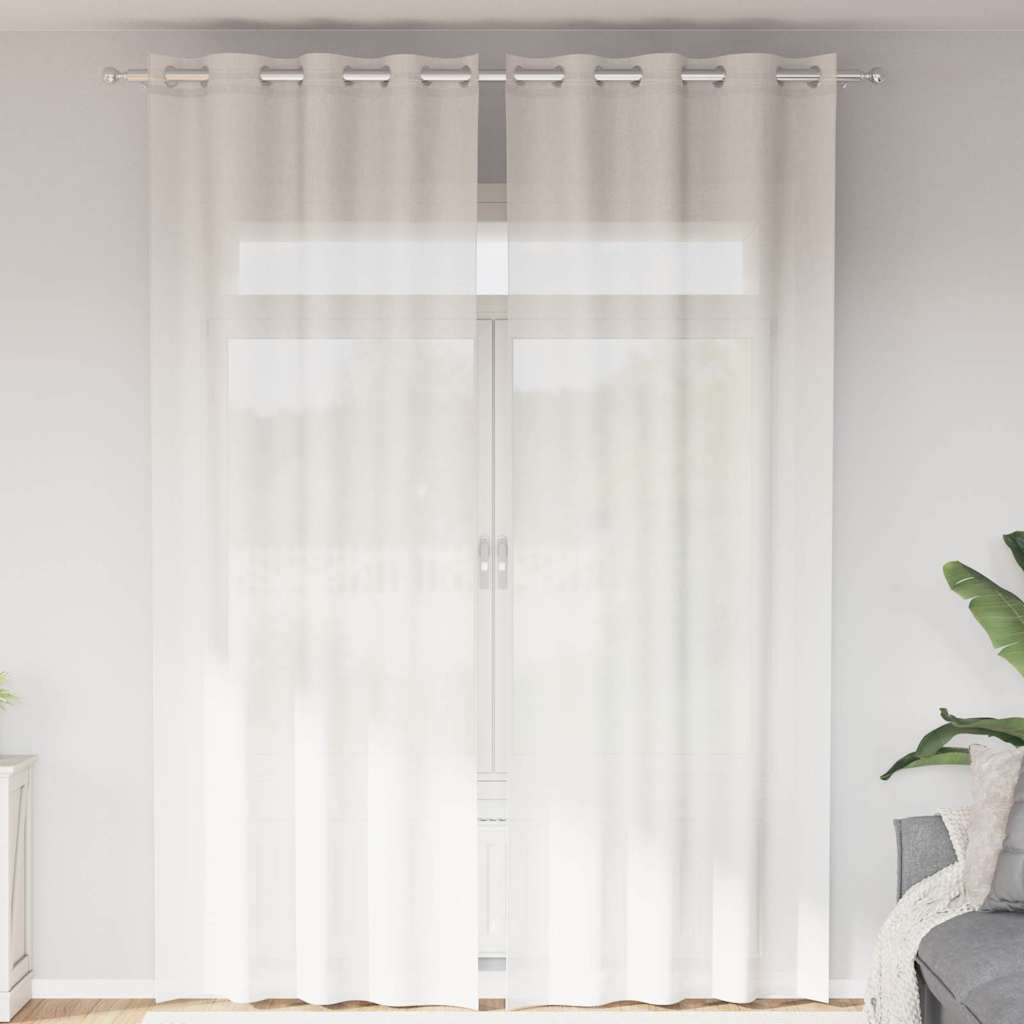 Vidaxl rideaux voile avec œillets 2 pcs blanc