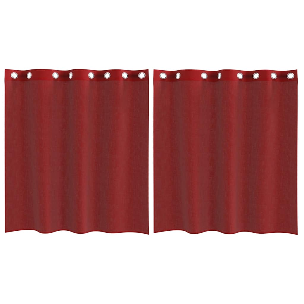 Vidaxx rideaux voile avec œillets 2 pcs bordeaux