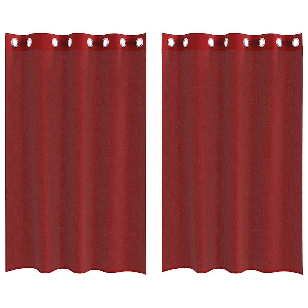 Vidaxx rideaux voile avec œillets 2 pcs bordeaux
