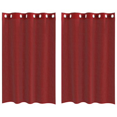 Vidaxx rideaux voile avec œillets 2 pcs bordeaux