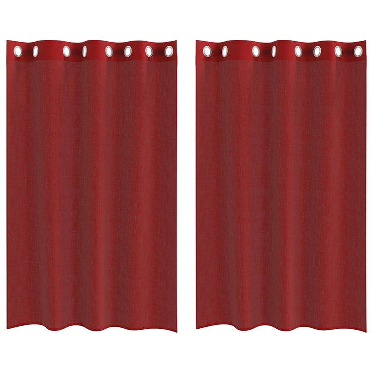 Vidaxx rideaux voile avec œillets 2 pcs bordeaux